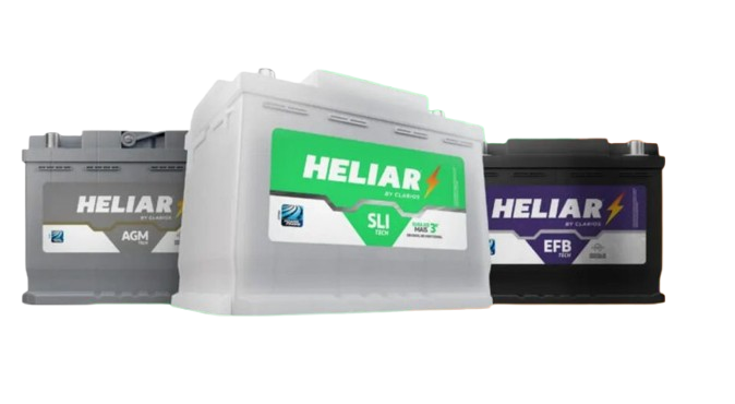 Bateria Heliar com símbolo de energia verde